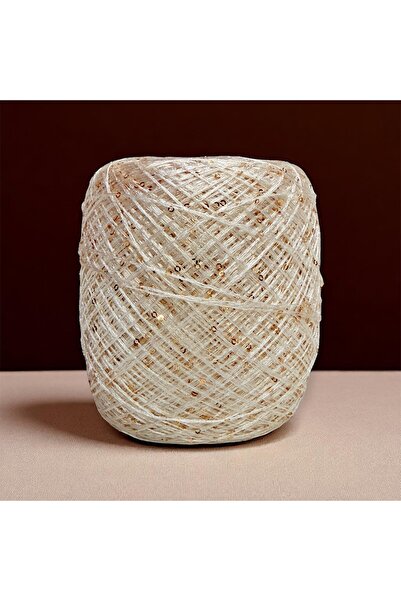 DmrTuhafiye 100gr Pullu El Örgü ipi - Krem