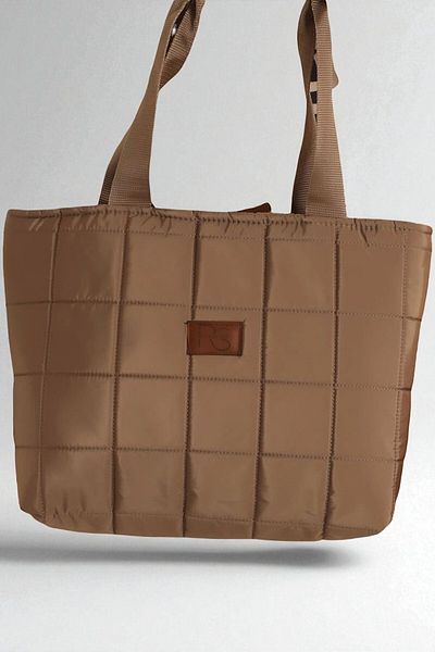 MAMIN Quilted Pouf Fabric Tote Bag for Daily Use