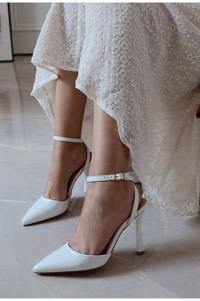 POLKA STORE Venus Vârf ascuțit Spate Deschis Stiletto Bandă Rochie de Seară Tocuri Pantofi de damă