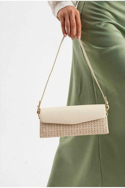 Butik Tacca Flaner Model Straw Women's Hand and Shoulder Bag