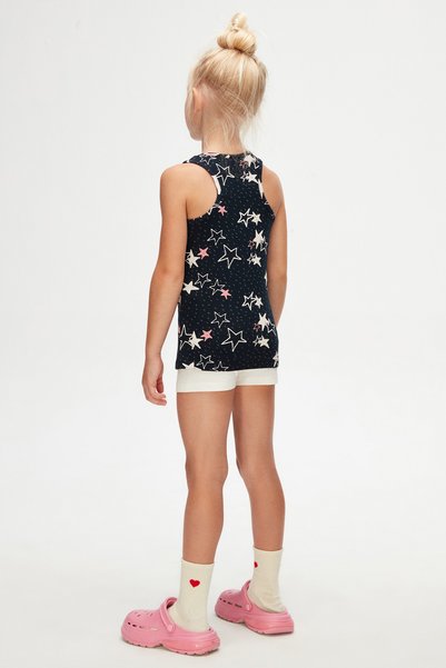 LOVETTI Crayon Stars Girl's Patterned Sleeveless T-Shirt