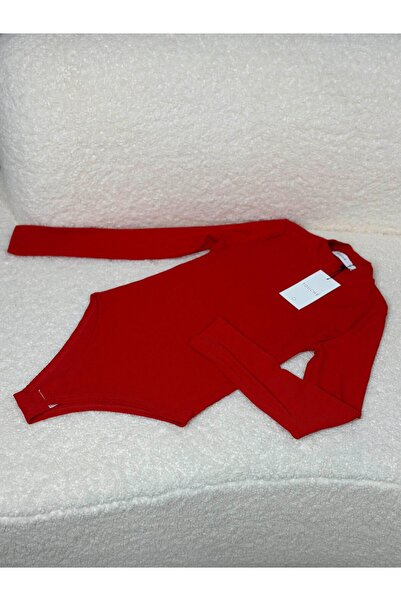 Touche Dik Yaka Fitilli Body Kırmızı