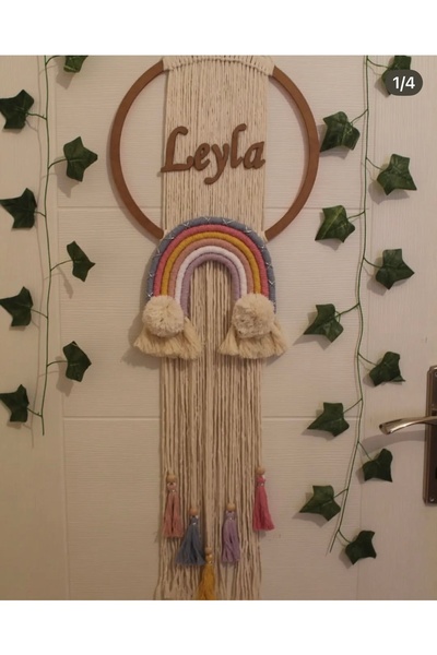 renkli mi renkli tasarım dünyası Makrome isimli kapı süsü bebek odası dekorasyon