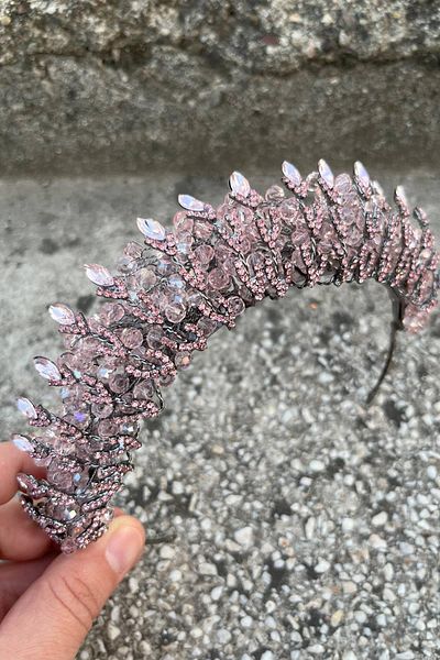 Hobigram Salome Pink Bridal Henna Crown High Quality Special Occasion Accessory Women Crown Hair Accessory