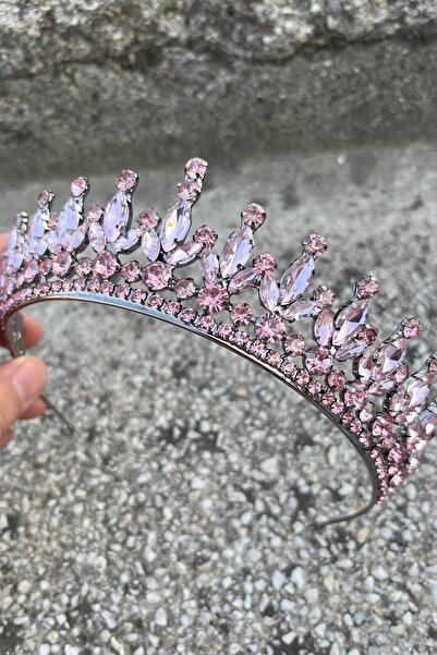 Hobigram Ivanna Pink Bridal Henna Crown Special Occasion Accessory Women's Crown Hair Accessory – Crown, Crystal Stone