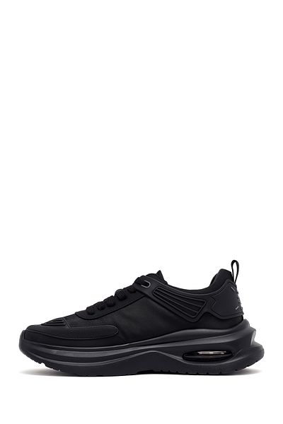 Derimod Men's Black Lace-Up Thick Sole Fabric Sneaker 25Sfd69226F