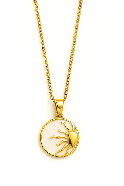 MakeWell Gold Plated Stainless Steel Necklace with Sun Design