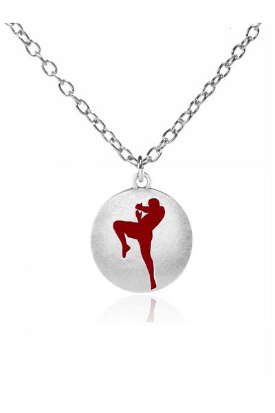 Herşey Nota Red Blow – Kick Boxing Enamel Unisex Athlete Necklace (60 cm Chain)