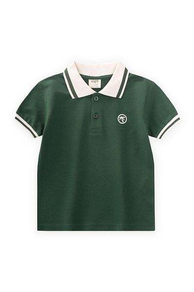 Cigit Tricou cu guler polo 2-10 ani Verde kaki