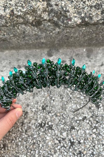 Hobigram Salome Green Bridal Henna Crown High Quality Special Occasion Accessory Women Crown Hair Accessory