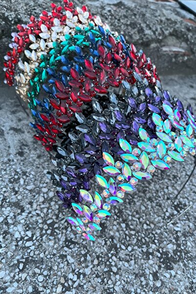 Hobigram Regina Anthracite Bridal Henna Crown Special Occasion Accessory Women's Crown Hair Accessory – Crown, Crystal Stone