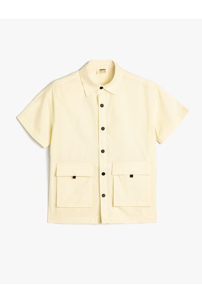 Koton New Season Shirt Short Sleeve Flap Pocket Detailed Cotton