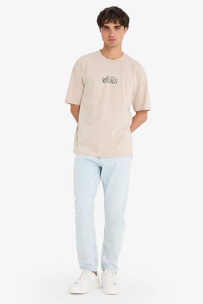 DeFacto Boxy Fit Crew Neck Back Printed Short Sleeve T-Shirt E5251Ax25Sm
