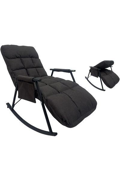 Generic Relaxing fabric rocking chair with comfortable padding for maximum comfort - White