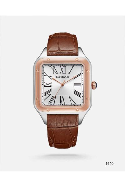 ELVVI&CO Classic black leather Cartier watch from Alfie & Co. for men.