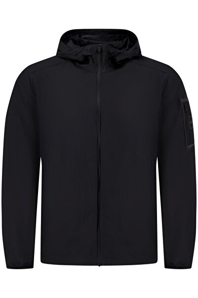 BOSS Erkek Normal Kalıp Fermuarlı Uzun Kollu Kapüşona Paketlenebilir Su İtici...