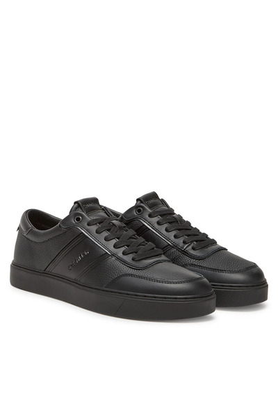 Calvin Klein Erkek Topuk Destekli Düşük Bilek Deri Siyah Sneaker HM0HM01898-0GJ