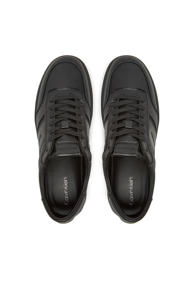 Calvin Klein Erkek Topuk Destekli Düşük Bilek Deri Siyah Sneaker HM0HM01898-0GJ