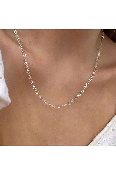 sleyshop Heart Chain Elegant Necklace