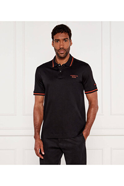 BOSS Erkek Regular Fit Nem Kontrolü Sağlayan Kumaş Porsche İmzalı Kısa Kollu ...