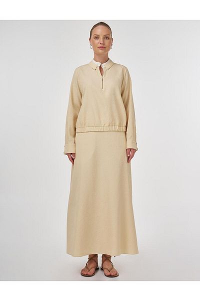 KYR Seersucker Skirt Suit Light Yellow