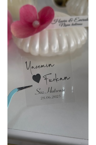 arl etiket tasarım dijital baskı merkezi ملصق شفاف بعبارة 'الوعد' و'الحناء' و'الخطوبة' و'الزفاف'، مقاس 3.5 سم، 88 قطعة - تصميم ملصقات أرل