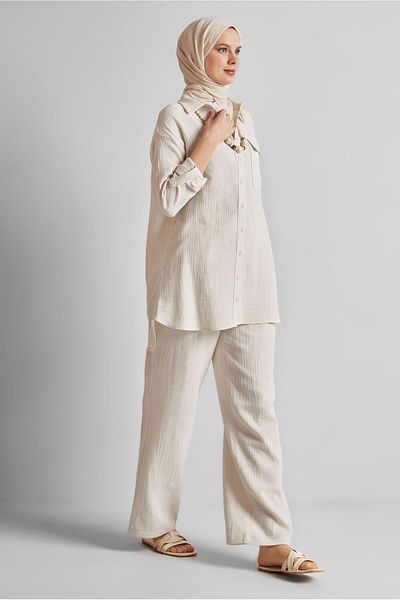 Alvina Cotton Muslin Pants Suit 45555