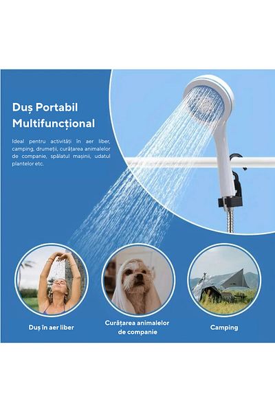 FİAPFO Duș portabil APF® USB – baterie de 2200 mAh, 4-5 l/min