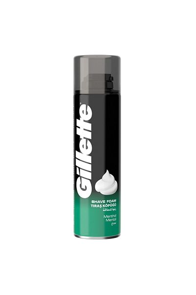 Gillette Classic Menthol Men's Shaving Foam 200 ml Cool, Refreshing Foam for Smooth & Comfortable