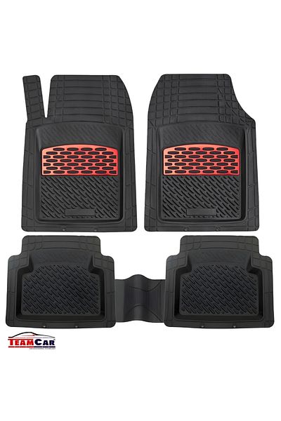 TEAMCAR Covorase Auto Universale ® Set 5 Piese, Red