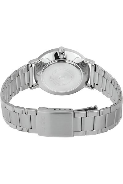 Casio Men's Analog Minimalistic White Marbled