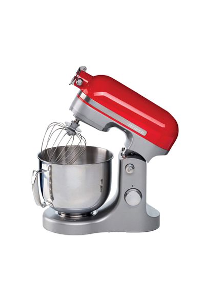 ARIETE 1600W Space-Saving High-Performance Sleek Modern Designed Stand Mixer Red and Silver 5.5 Liter