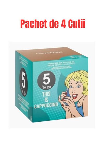 dolce gusto Capsule cafea 5 To Go Cappuccino, compatibile Dolce Gusto, 16 capsule, pachet de 4 cutii