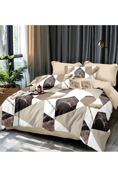 CHIRASO Finet CHIRASO 6-Piece Bedding Set, 2 Persons, Abstract Print, Brown