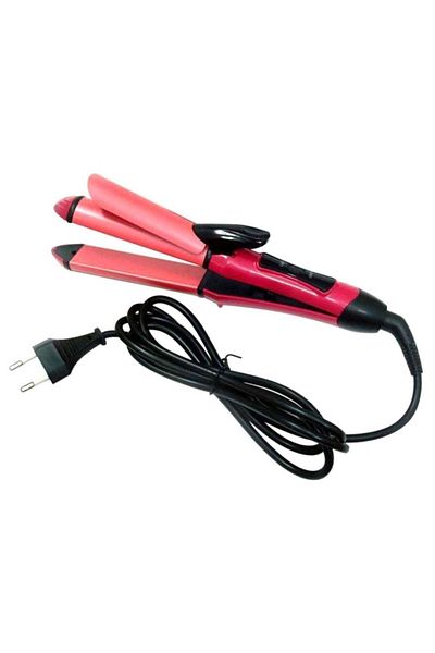 Nova 2-In-1 Hair Straightener And Curler Pink/Black