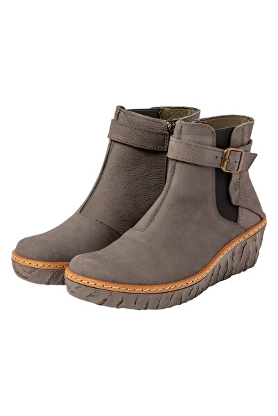 El Naturalista Damen Elegante Stiefelette Yggdrasil Keil N5133 Grau Grey Leder