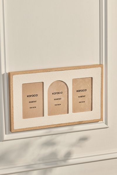 Karaca Habitat emberly wooden appearance 3-piece frame 10x15 cm