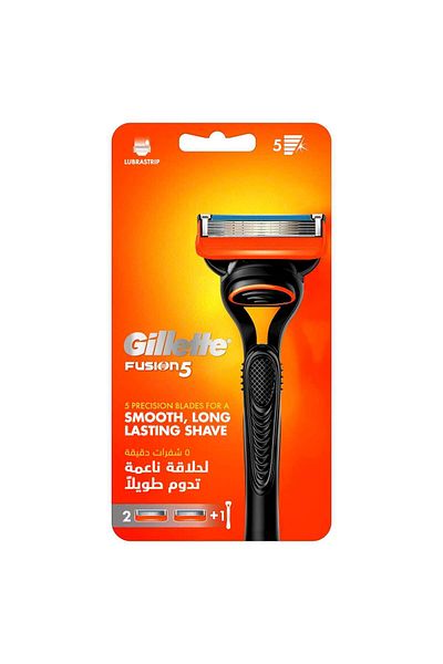Gillette Fusion 5 Men's Razor 1 Handle + 2 Blades Comfortable & Precision Shaving