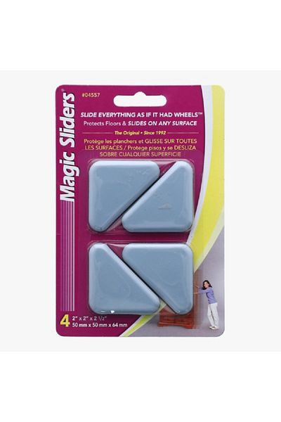 Magic Sliders 4 قطع منزلقة مثلثة ذاتية اللصق باللون الرمادي 2 × 2-1/2 بوصة 4557