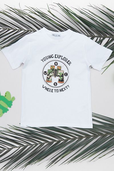 Fulla Moda Αγόρι μπλουζάκι με κέντημα από 100% βαμβάκι