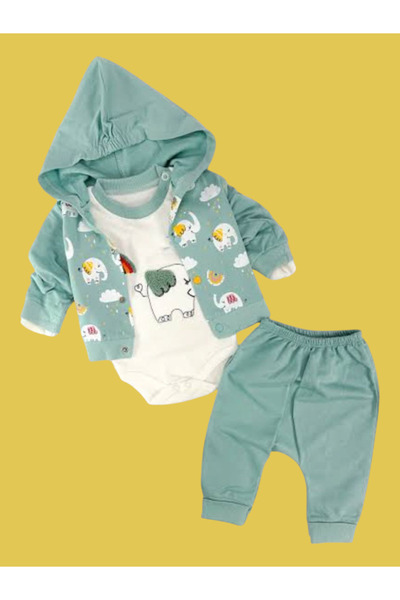 Babyim %100 Müşteri Memnuniyeti Organik Pamuklu 3'lü Erkek Yenidoğan Hastane ...