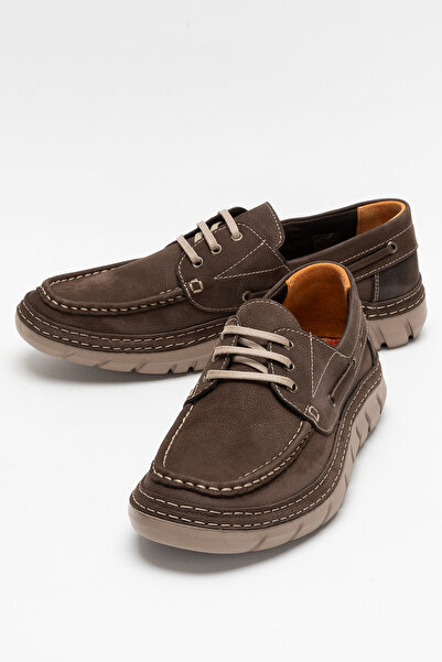 Dericlub Deri̇club Men's Lace-Up Thick Sole Casual Shoes Real Leather Fr 251280 Brown