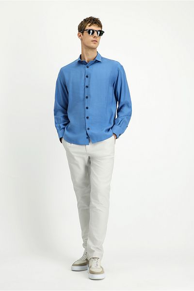 Kiğılı Long Sleeve Oversize Lyocell Blend Shirt