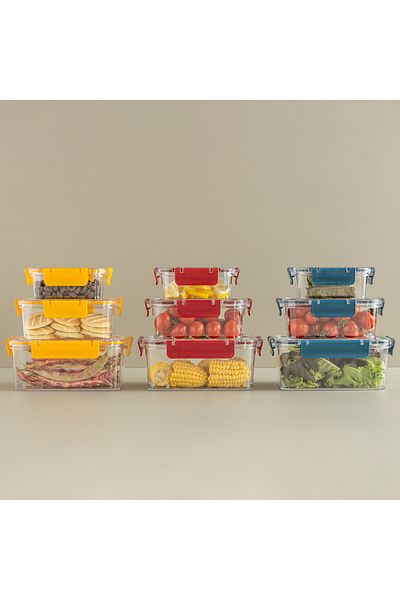 AKTURK HOME 9 Storage Containers with Leak-Proof Lids