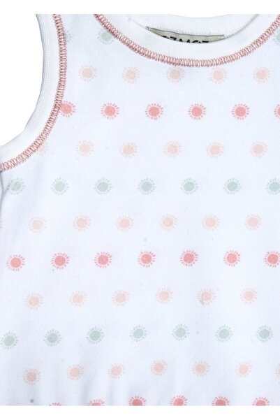 Ozmoz By Mukadder Özden Organic Sun Patterned Sleeveless Baby Girl Tank Top Body