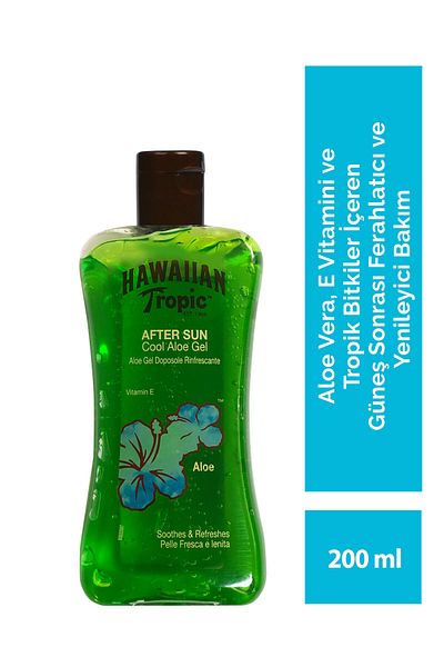 Hawaiian Tropic صبار منعش ومجدد بعد التعرض للشمس يحتوي على فيتامين E والنباتات الاستوائية