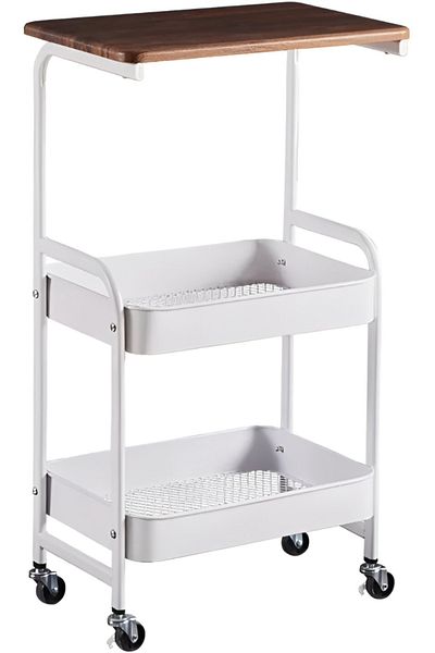 rexa Multi-Layer Storage Shelf Trolley with Table Board – Rolling Cart for Living Room Use