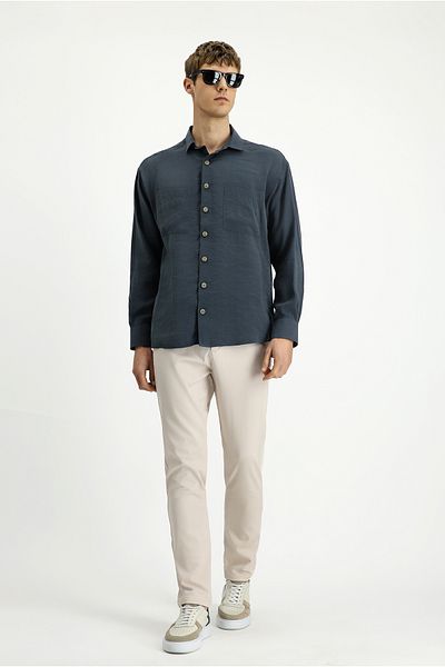 Kiğılı Long Sleeve Oversize Modal Blend Shirt
