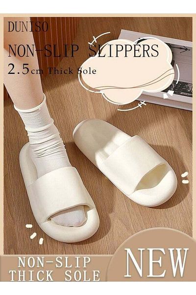 Generic DUNISO Couple Slippers for Men and Women Quick Drying Slide Sandal with Thick Sole Non-Slip Soft Sho