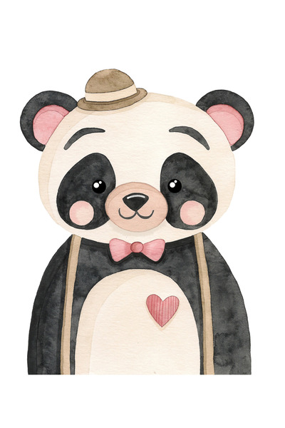 Reysa Tasarım ملصق حائط على شكل باندا مع ربطة عنق